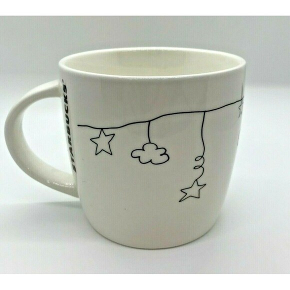 Starbucks Harvest Moon Ceramic Coffee Tea Mug Cup Girl Yellow Sun Star 14oz - Picture 3 of 6